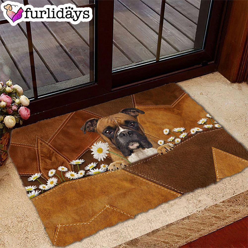 Boxer Holding Daisy Doormat Xmas Welcome Mats Gift For Dog Lovers 2 Boxer Holding Daisy Doormat Xmas Welcome Mats Gift For Dog Lovers 2