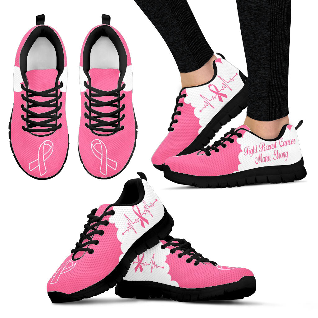 Breast Cancer Shoes Fight Mona Strong Sneaker Walking Shoes Best Shoes For Men And Women Cancer Awareness Shoes 1