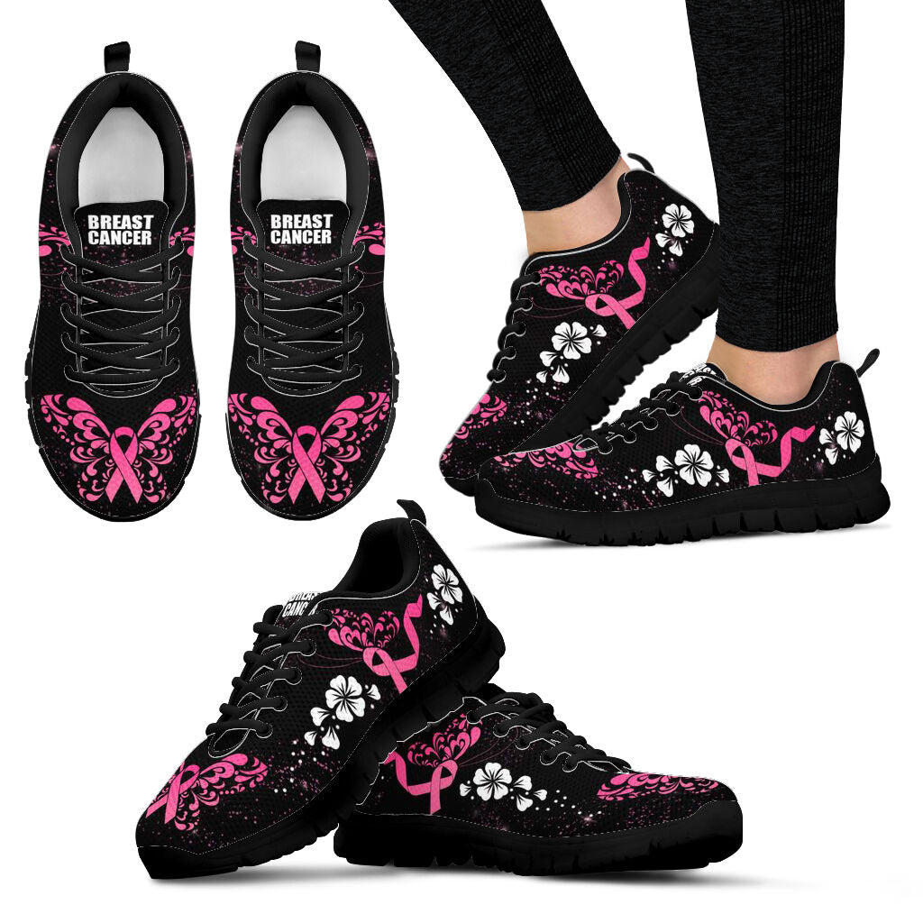 Breast Cancer Shoes Flower Black Sneaker Walking Shoes Best Gift For Men And Women Cancer Awareness Shoes 1 Breast Cancer Shoes Flower Black Sneaker Walking Shoes Best Gift For Men And Women Cancer Awareness Shoes 1