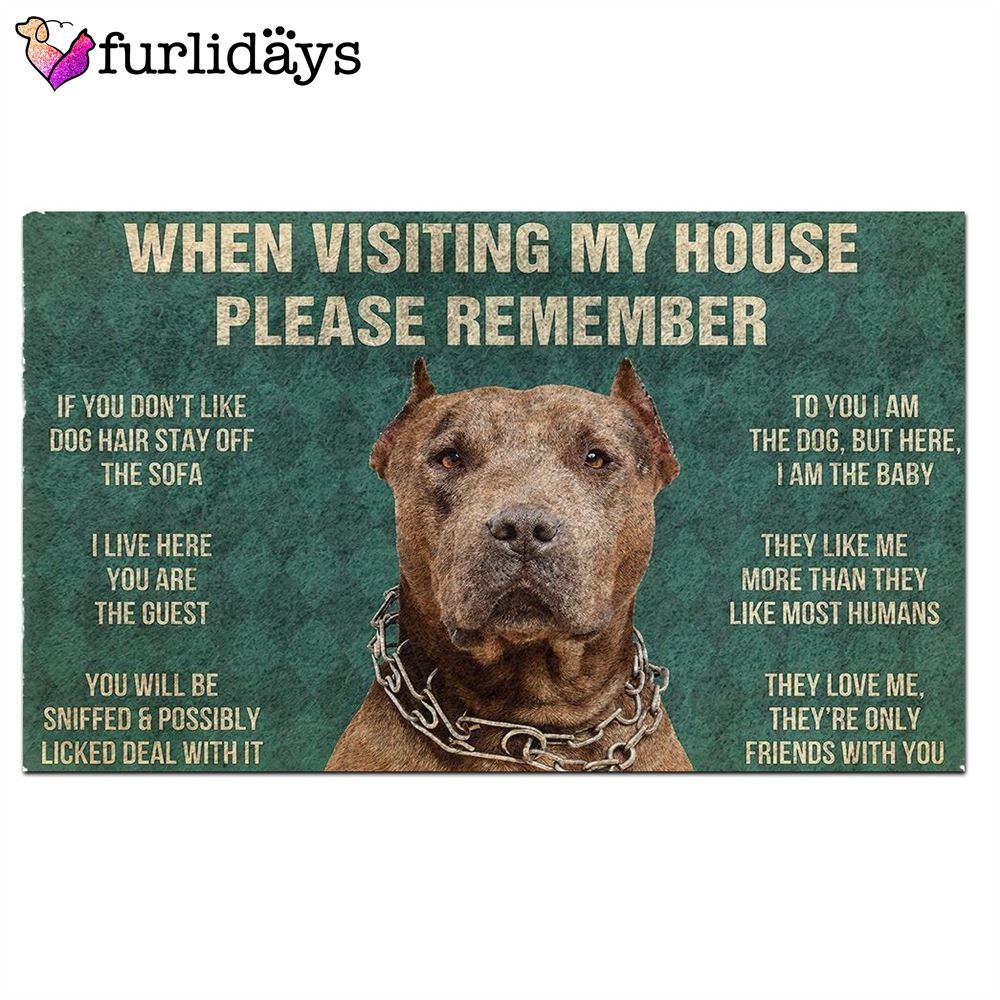 Brown Pitbull s Rules Doormat Xmas Welcome Mats Dog Memorial Gift 2 Brown Pitbull s Rules Doormat Xmas Welcome Mats Dog Memorial Gift 2