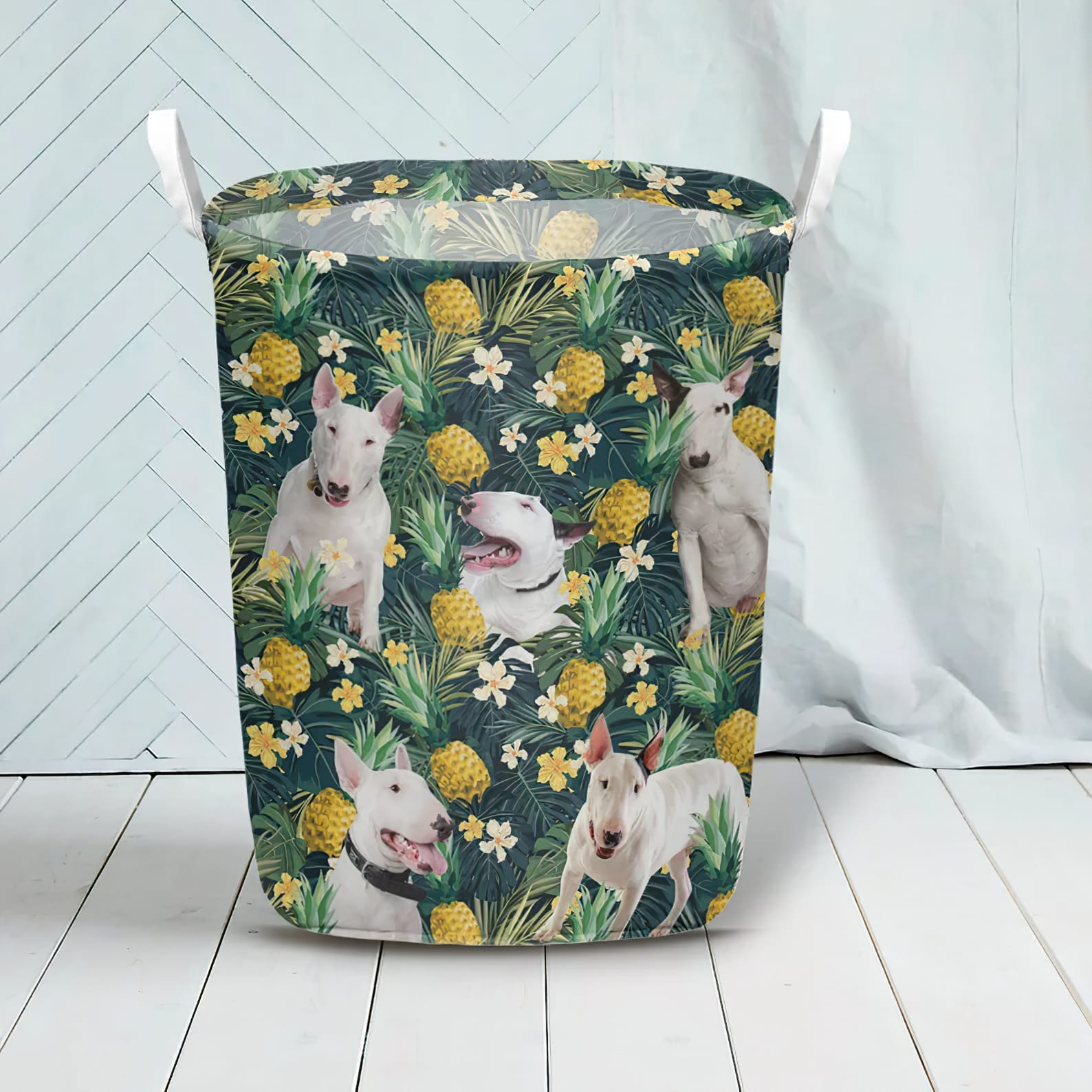 Bull Terrier In Pineapple Tropical Pattern Laundry Basket Dog Laundry Basket Mother Gift Gift For Dog Lovers 3 Bull Terrier In Pineapple Tropical Pattern Laundry Basket Dog Laundry Basket Mother Gift Gift For Dog Lovers 3