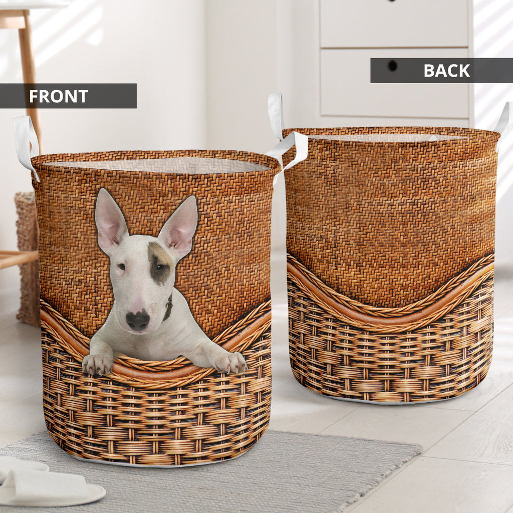 Bull Terrier Rattan Texture Laundry Basket Dog Laundry Basket Mother Gift Gift For Dog Lovers 1 Bull Terrier Rattan Texture Laundry Basket Dog Laundry Basket Mother Gift Gift For Dog Lovers 1