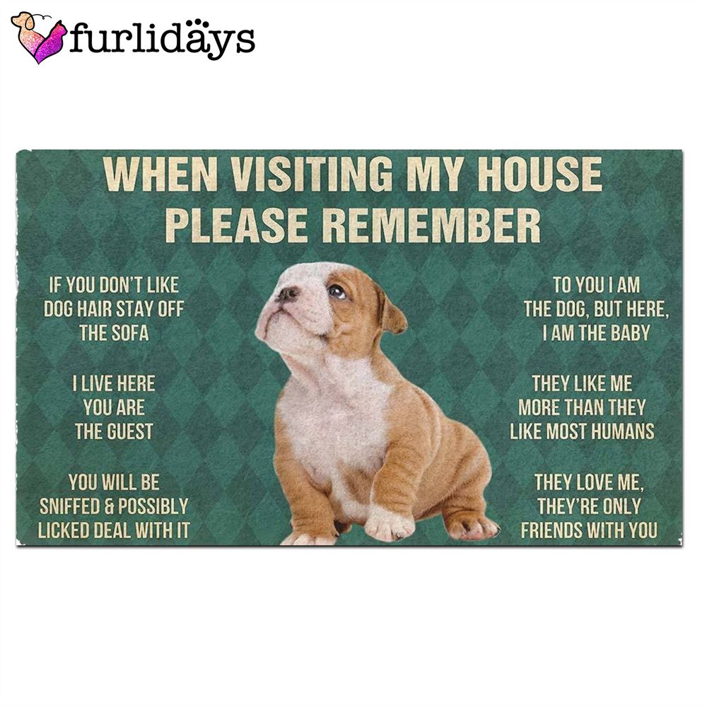 Bulldog Puppy s Rules Doormat Xmas Welcome Mats Gift For Dog Lovers 2 Bulldog Puppy s Rules Doormat Xmas Welcome Mats Gift For Dog Lovers 2
