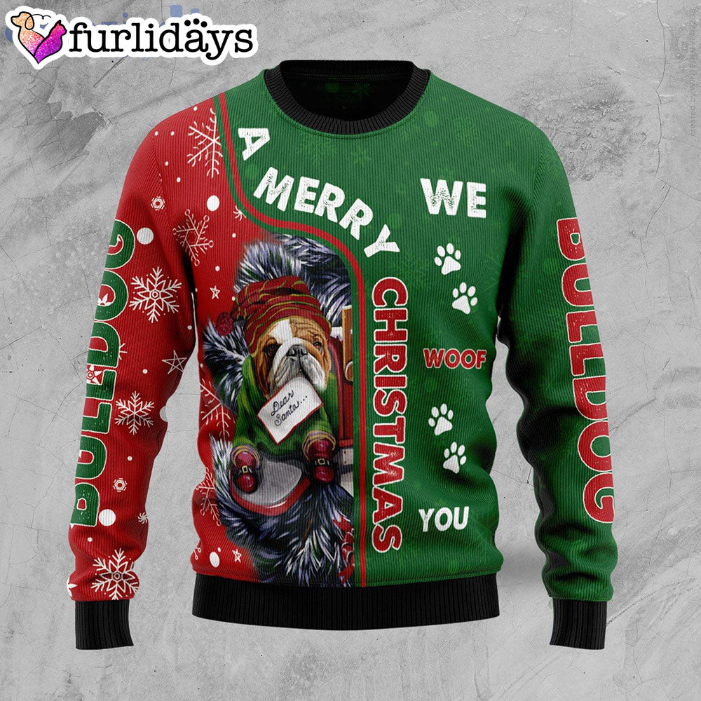 Bulldog We Woof You Dog Lover Ugly Christmas Sweater Christmas Gift For Pet Lovers 1 Bulldog We Woof You Dog Lover Ugly Christmas Sweater Christmas Gift For Pet Lovers 1