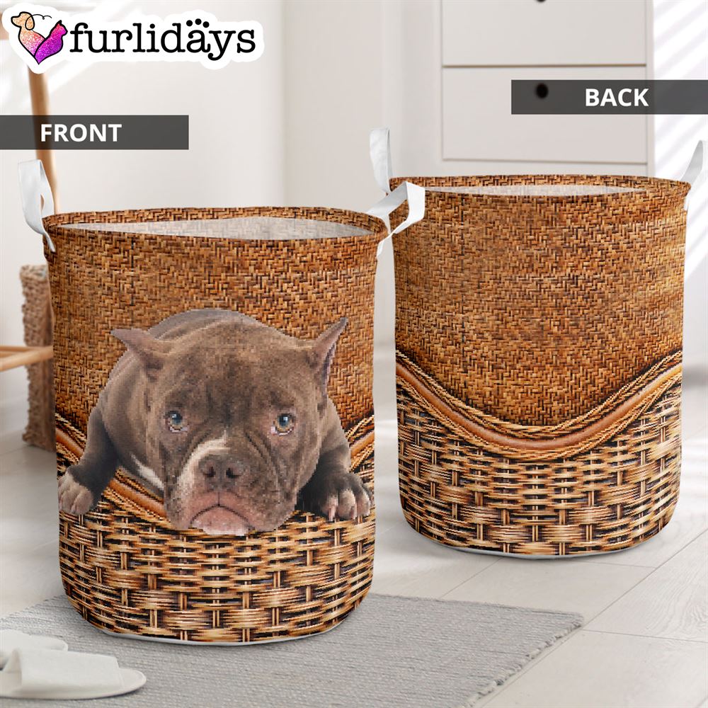Bully Rattan Texture Laundry Basket Dog Laundry Basket Mother Gift Gift For Dog Lovers 1 Bully Rattan Texture Laundry Basket Dog Laundry Basket Mother Gift Gift For Dog Lovers 1