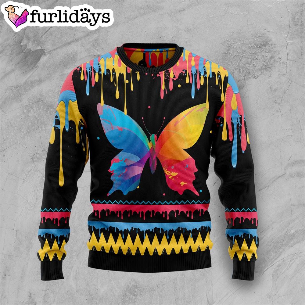 Butterfly Colorful Beauty Ugly Christmas Sweater Lover Xmas Sweater Gift Dog Memorial Gift 1 Butterfly Colorful Beauty Ugly Christmas Sweater Lover Xmas Sweater Gift Dog Memorial Gift 1