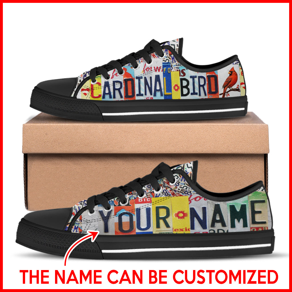 Cardinal Bird License Plates Low Top Shoes Canvas Shoes Personalized Custom Best Gift For Men And Women 1 Cardinal Bird License Plates Low Top Shoes Canvas Shoes Personalized Custom Best Gift For Men And Women 1