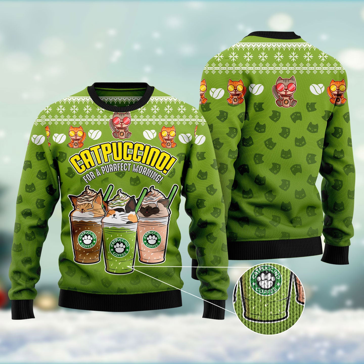 Cat Coffee Ugly Christmas Sweater Unisex Womens Mens Lover Xmas Sweater Gift Dog Memorial Gift 1 Cat Coffee Ugly Christmas Sweater Unisex Womens Mens Lover Xmas Sweater Gift Dog Memorial Gift 1