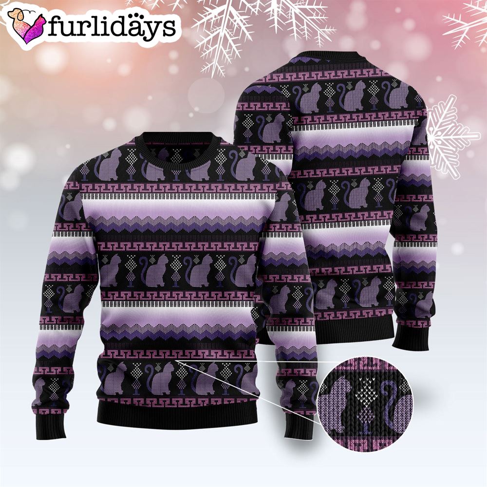 Cat Purple Pattern Ugly Christmas Sweater Xmas Gifts For Dog Lovers Gift For Christmas 3 Cat Purple Pattern Ugly Christmas Sweater Xmas Gifts For Dog Lovers Gift For Christmas 3