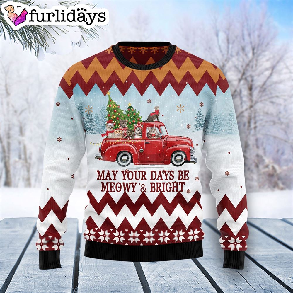 Cat Red Truck Ugly Christmas Sweater Lover Xmas Sweater Gift Dog Memorial Gift 1 Cat Red Truck Ugly Christmas Sweater Lover Xmas Sweater Gift Dog Memorial Gift 1