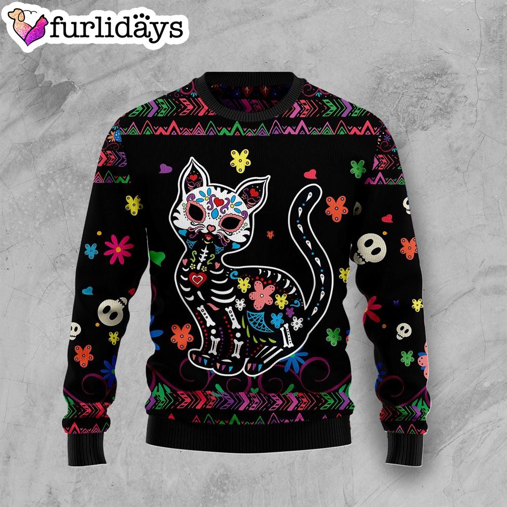 Cat Sugar Skull Ugly Christmas Sweater Lover Xmas Sweater Gift Dog Memorial Gift 1 Cat Sugar Skull Ugly Christmas Sweater Lover Xmas Sweater Gift Dog Memorial Gift 1