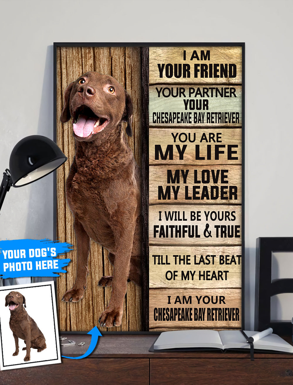 Chesapeake Bay Retriever Personalized Poster Canvas Dog Canvas Wall Art Dog Lovers Gifts For Him Or Her 1