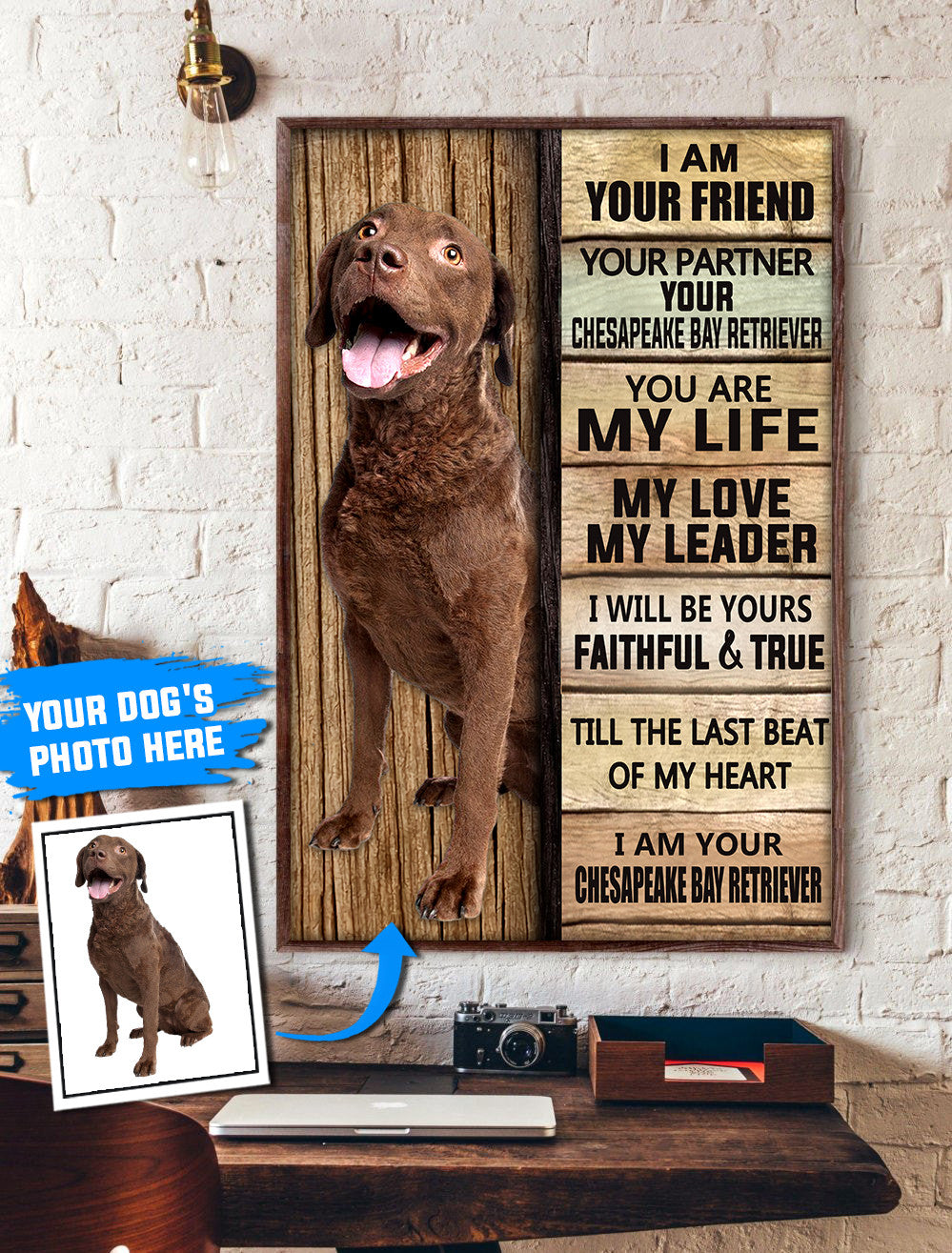 Chesapeake Bay Retriever Personalized Poster Canvas Dog Canvas Wall Art Dog Lovers Gifts For Him Or Her 3