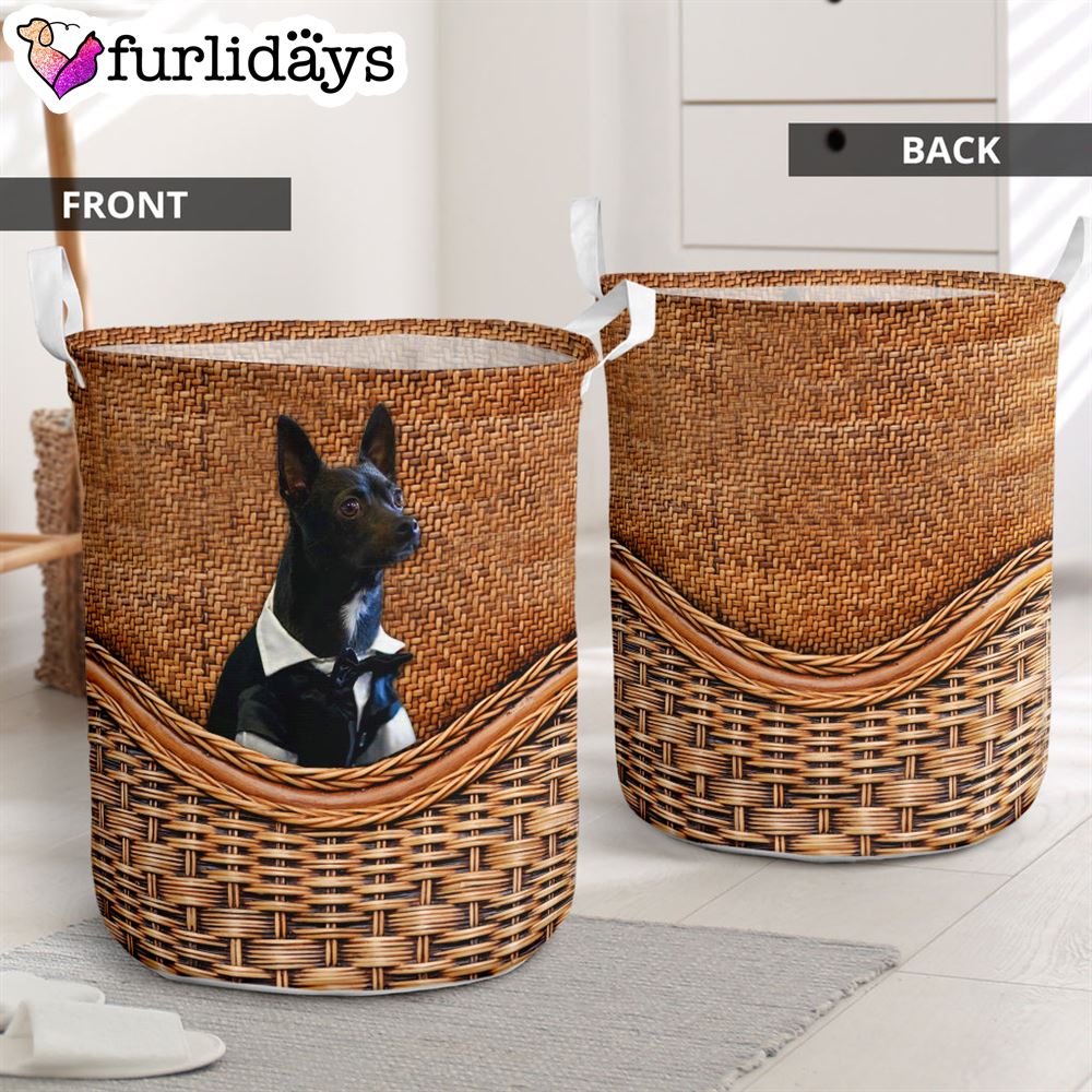 Chihuahua Rattan Texture Laundry Basket Dog Laundry Basket Christmas Gift For Her 1