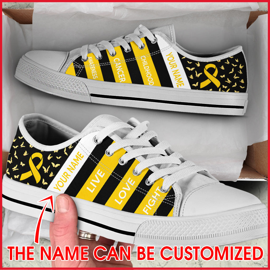 Childhood Cancer Shoes Plaid Low Top Personalized Custom Best Gift For Men And Women 1 Childhood Cancer Shoes Plaid Low Top Personalized Custom Best Gift For Men And Women 1