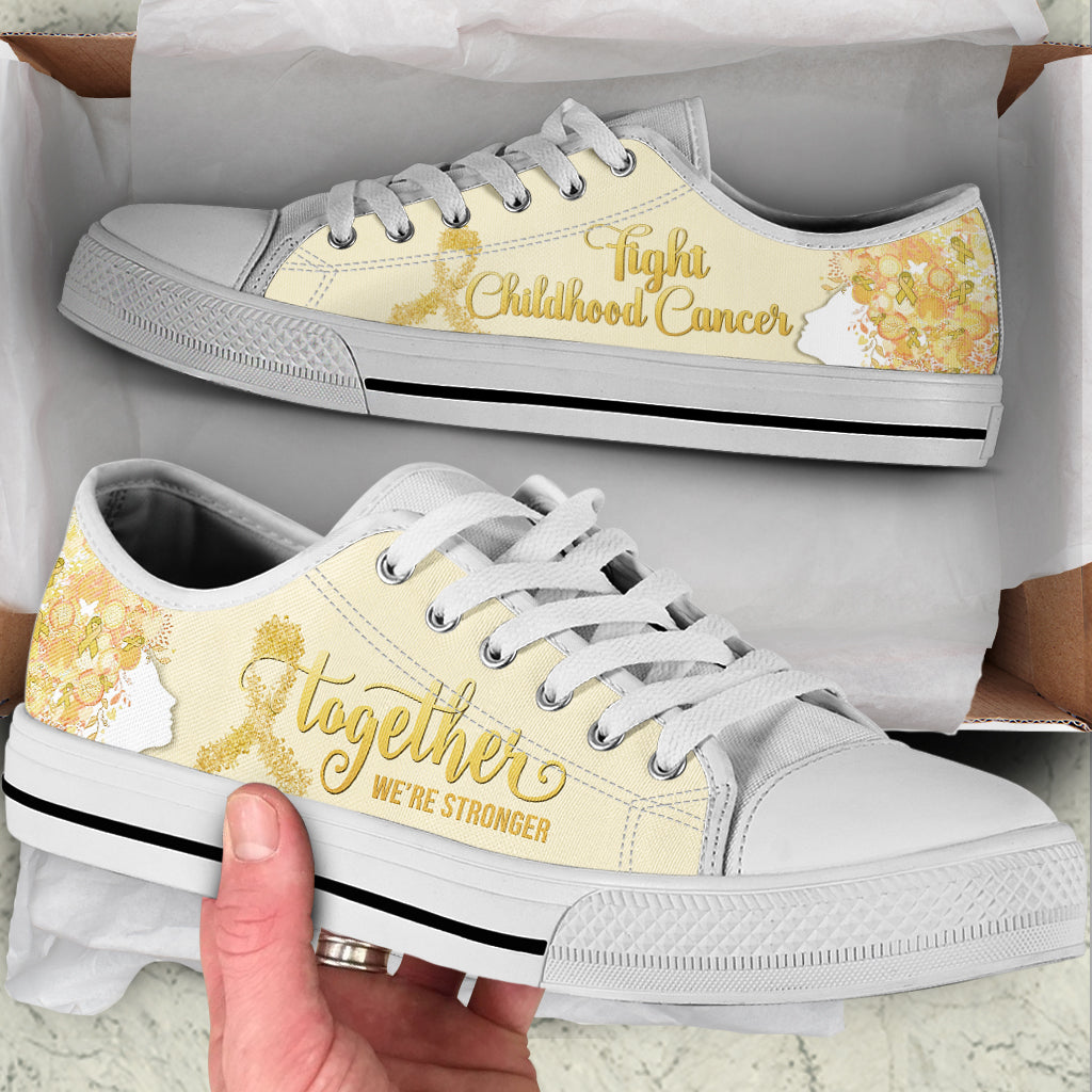 Childhood Cancer Shoes Together We re Stronger Low Top Shoes Best Gift For Men And Women 1 Childhood Cancer Shoes Together We re Stronger Low Top Shoes Best Gift For Men And Women 1