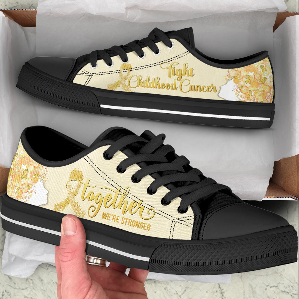 Childhood Cancer Shoes Together We re Stronger Low Top Shoes Best Gift For Men And Women 2 Childhood Cancer Shoes Together We re Stronger Low Top Shoes Best Gift For Men And Women 2