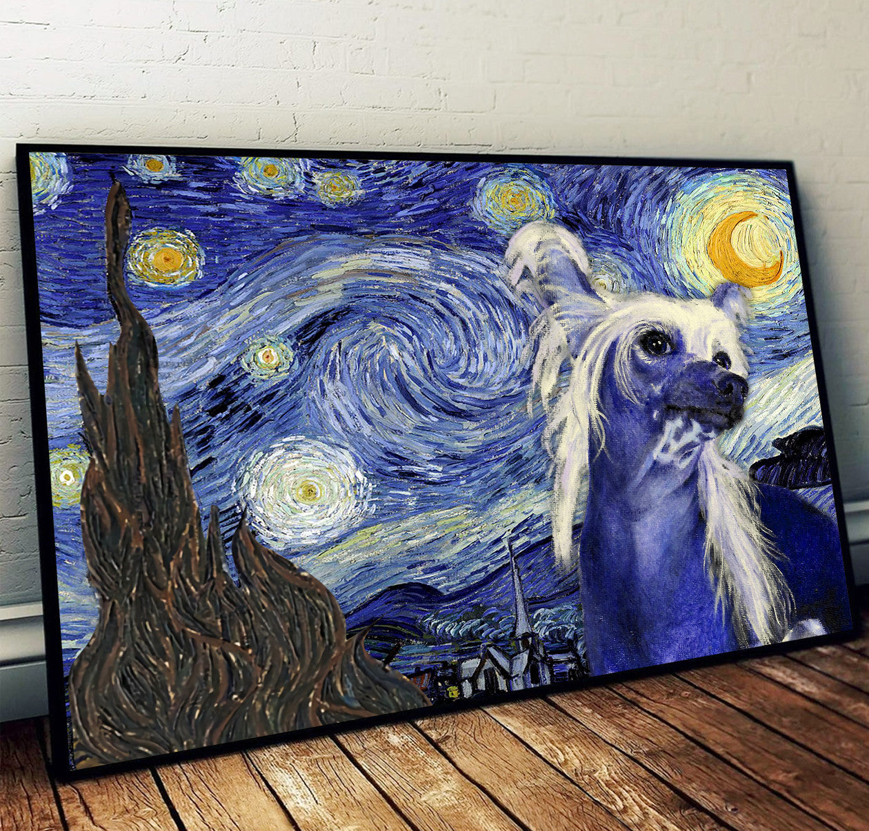 Chinese Crested Dog Poster Matte Canvas Dog Wall Art Prints Painting On Canvas 1