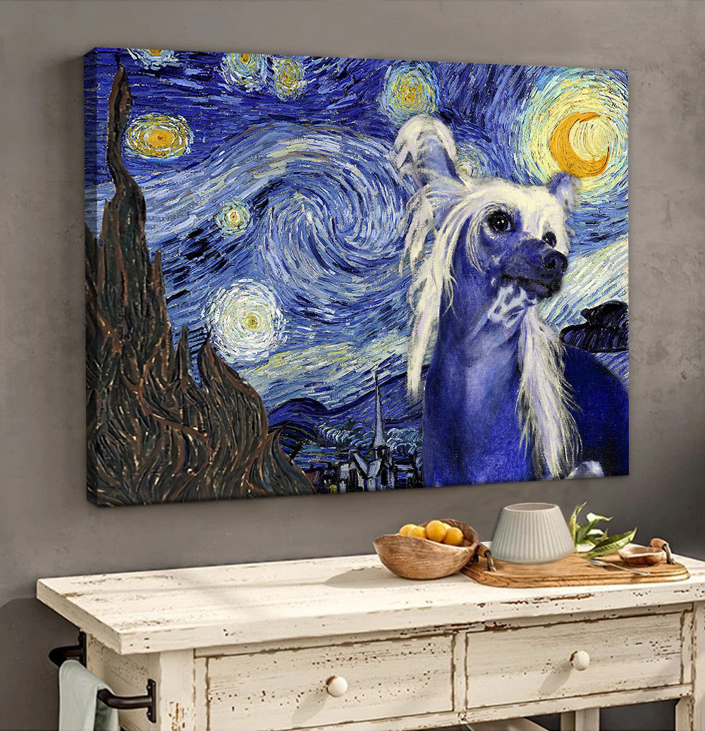 Chinese Crested Dog Poster Matte Canvas Dog Wall Art Prints Painting On Canvas 2