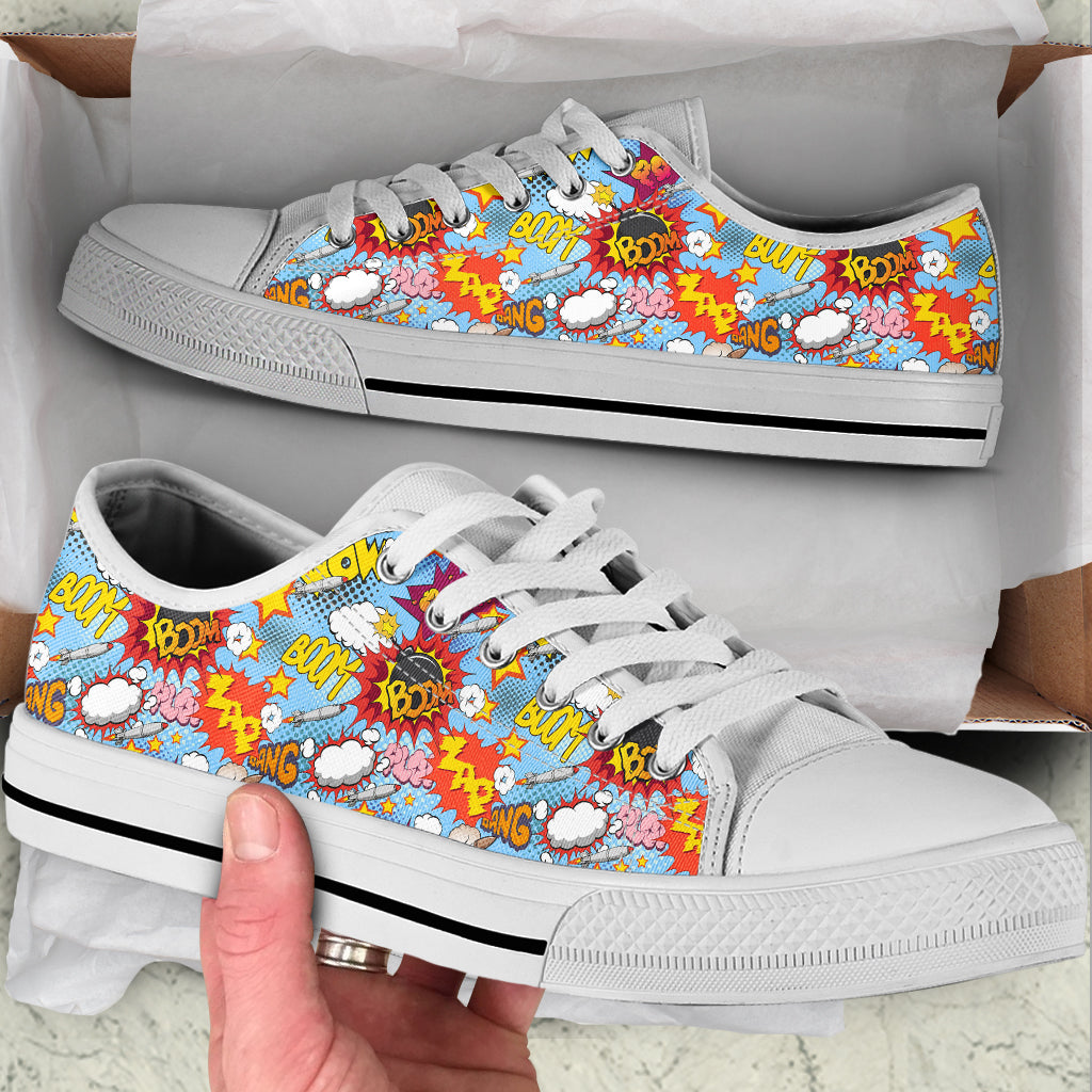 Comic Book Explosion Seamless Low Top Shoes Canvas Print Lowtop Casual Shoes Gift For Adults Malalan 1 Comic Book Explosion Seamless Low Top Shoes Canvas Print Lowtop Casual Shoes Gift For Adults Malalan 1