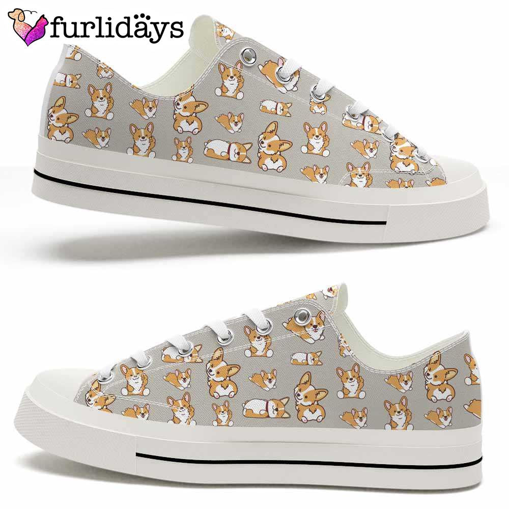 Corgi Cute Pattern Low Top Shoes 1