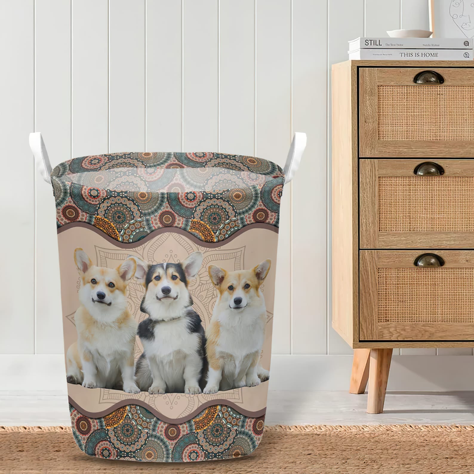 Corgi In Mandala Pattern Laundry Basket Dog Laundry Basket Christmas Gift For Her Home Decor 4 Corgi In Mandala Pattern Laundry Basket Dog Laundry Basket Christmas Gift For Her Home Decor 4