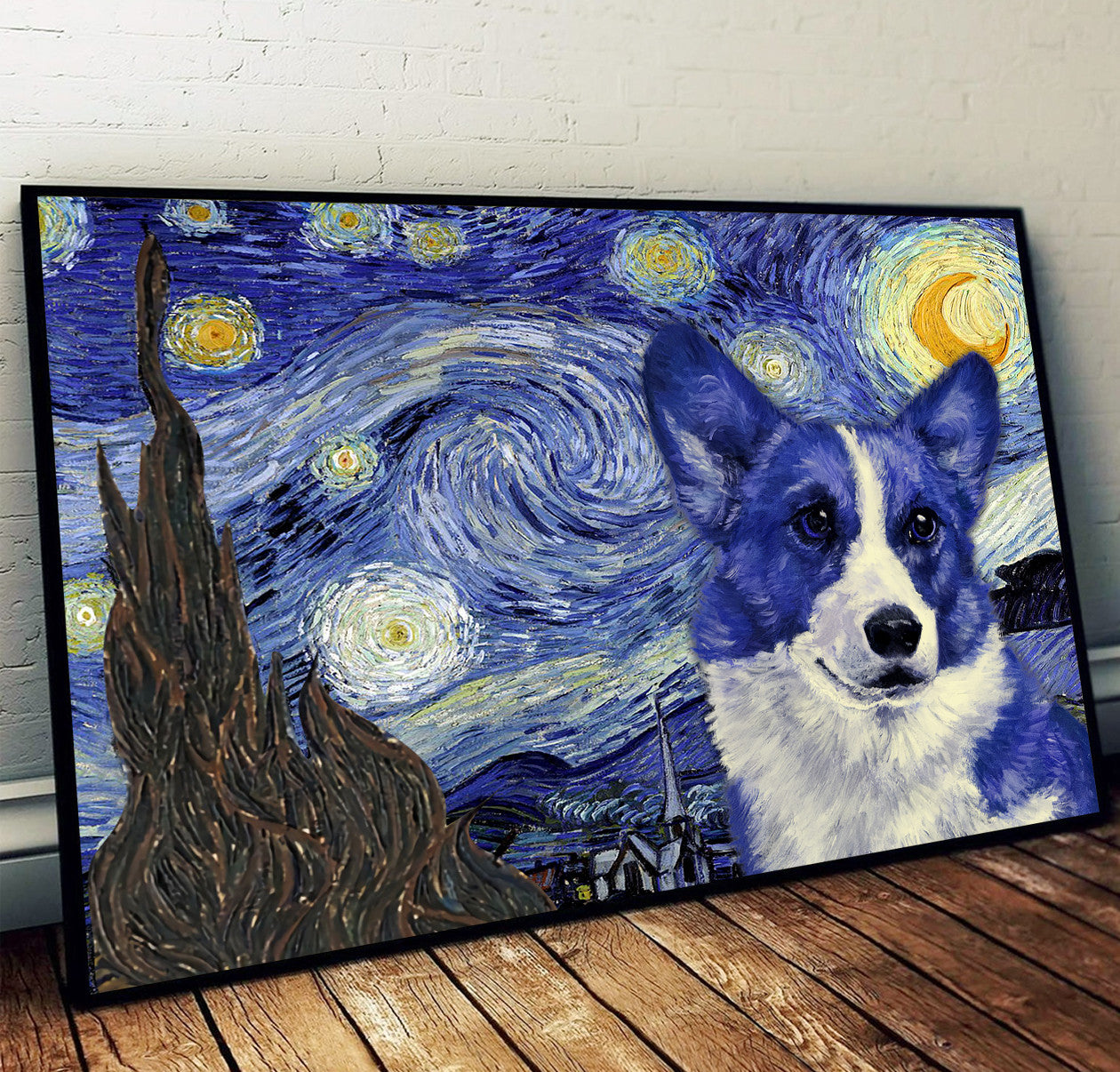 Corgi Poster Matte Canvas Dog Wall Art Prints Painting On Canvas 1