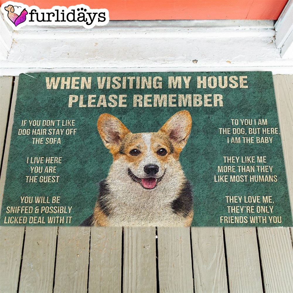 Corgi s Rules Doormat Outdoor Decor Christmas Gift For Pet Lovers 1
