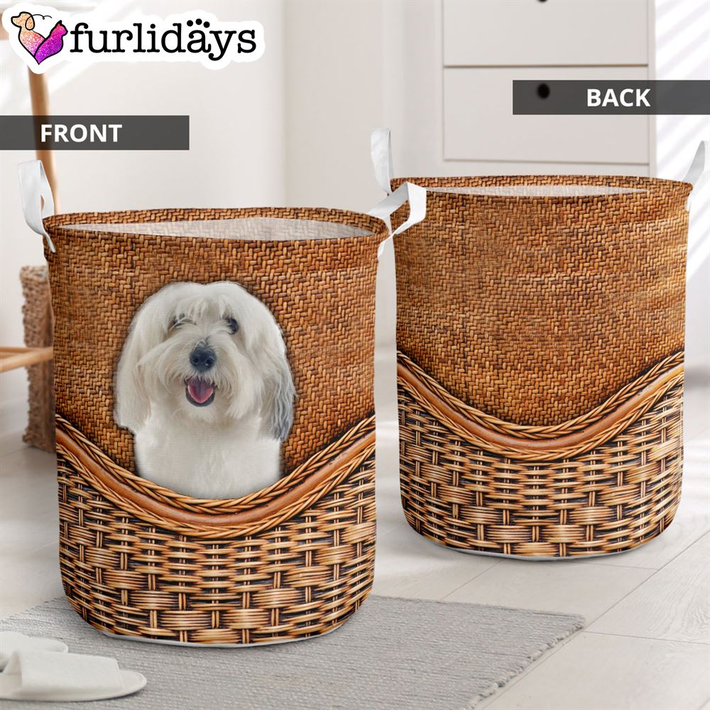 Coton De Tulear Rattan Texture Dog Laundry Basket Christmas Gift For Her Home Decor 1 Coton De Tulear Rattan Texture Dog Laundry Basket Christmas Gift For Her Home Decor 1