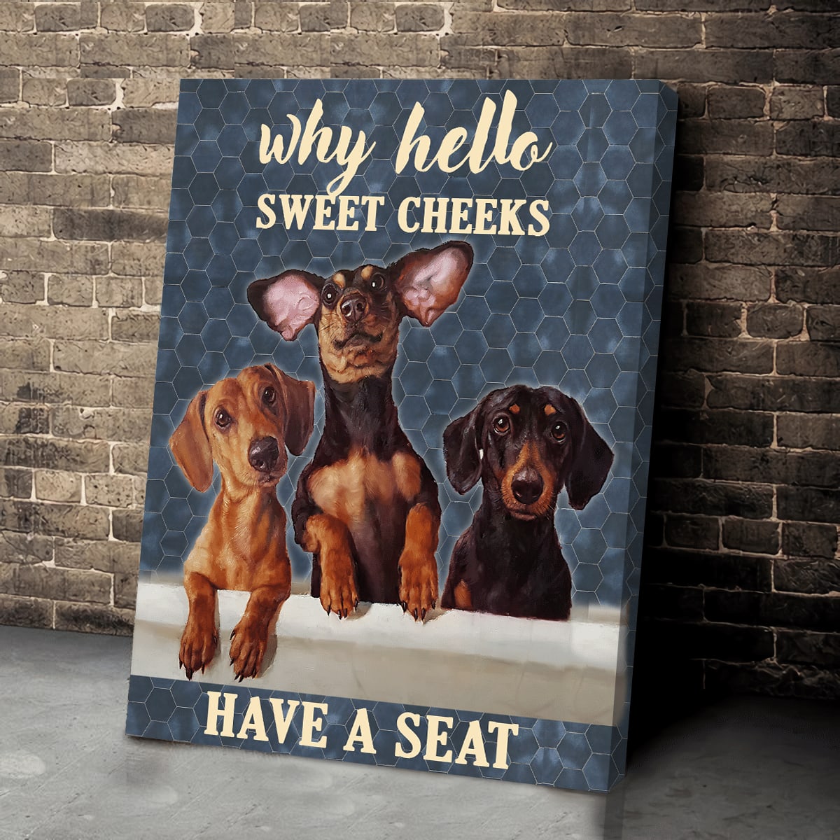 Dachshund Funny Why Hello Poster Matte Canvas Canvas Painting Gift For Dog Lovers Art For Wall 1