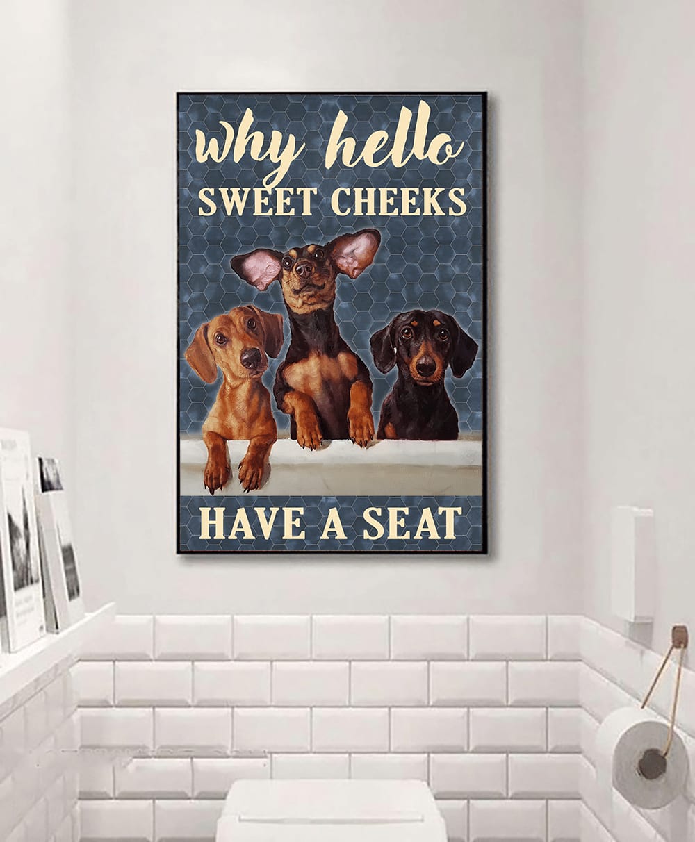 Dachshund Funny Why Hello Poster Matte Canvas Canvas Painting Gift For Dog Lovers Art For Wall 2