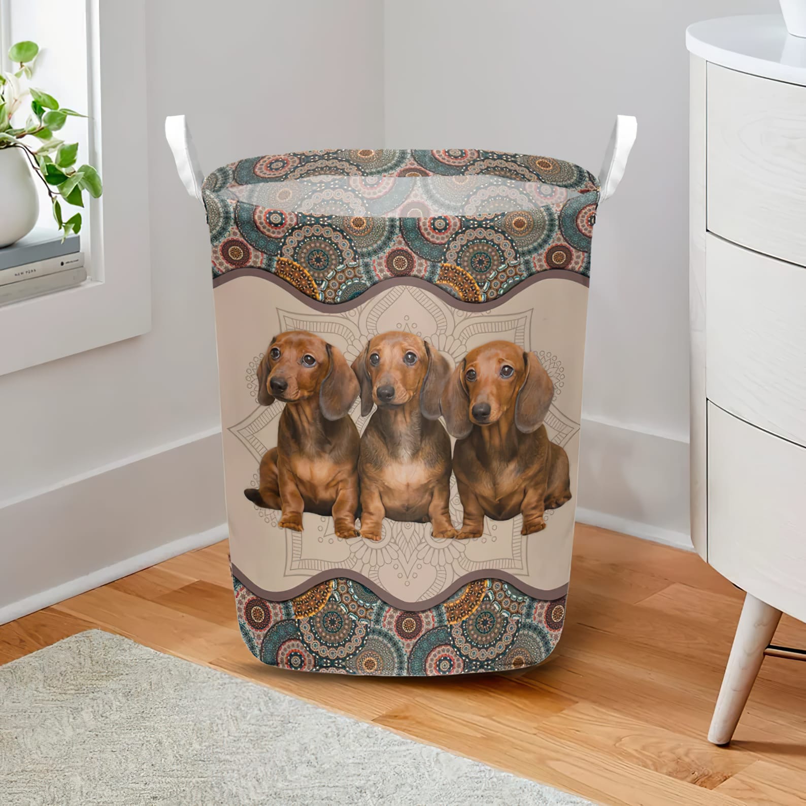 Dachshund In Mandala Pattern Laundry Basket Dog Laundry Basket Christmas Gift For Her Home Decor 2 Dachshund In Mandala Pattern Laundry Basket Dog Laundry Basket Christmas Gift For Her Home Decor 2