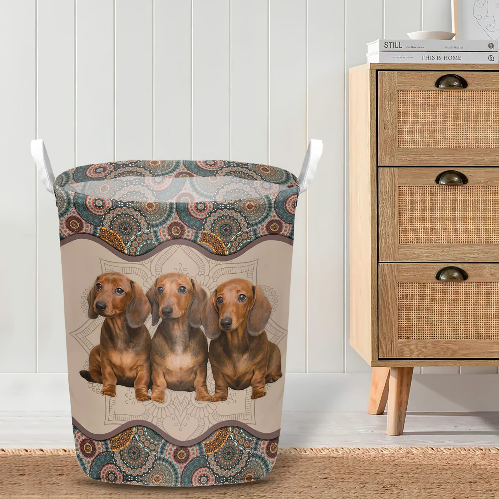 Dachshund In Mandala Pattern Laundry Basket Dog Laundry Basket Christmas Gift For Her Home Decor 4 Dachshund In Mandala Pattern Laundry Basket Dog Laundry Basket Christmas Gift For Her Home Decor 4