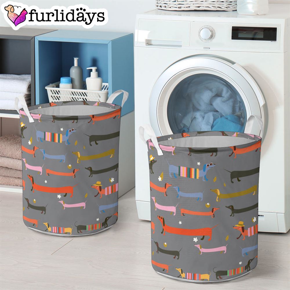 Dachshund Pals Laundry Basket Dog Laundry Basket Christmas Gift For Her Home Decor 4