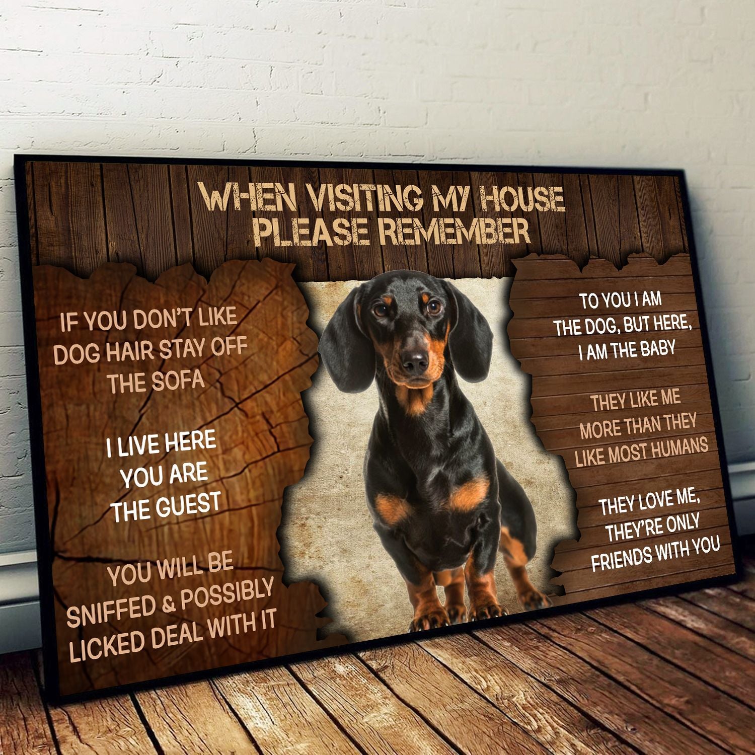 Dachshund Please Remember When Visiting Our House Poster Dog Wall Art Poster To Print Housewarming Gifts 1