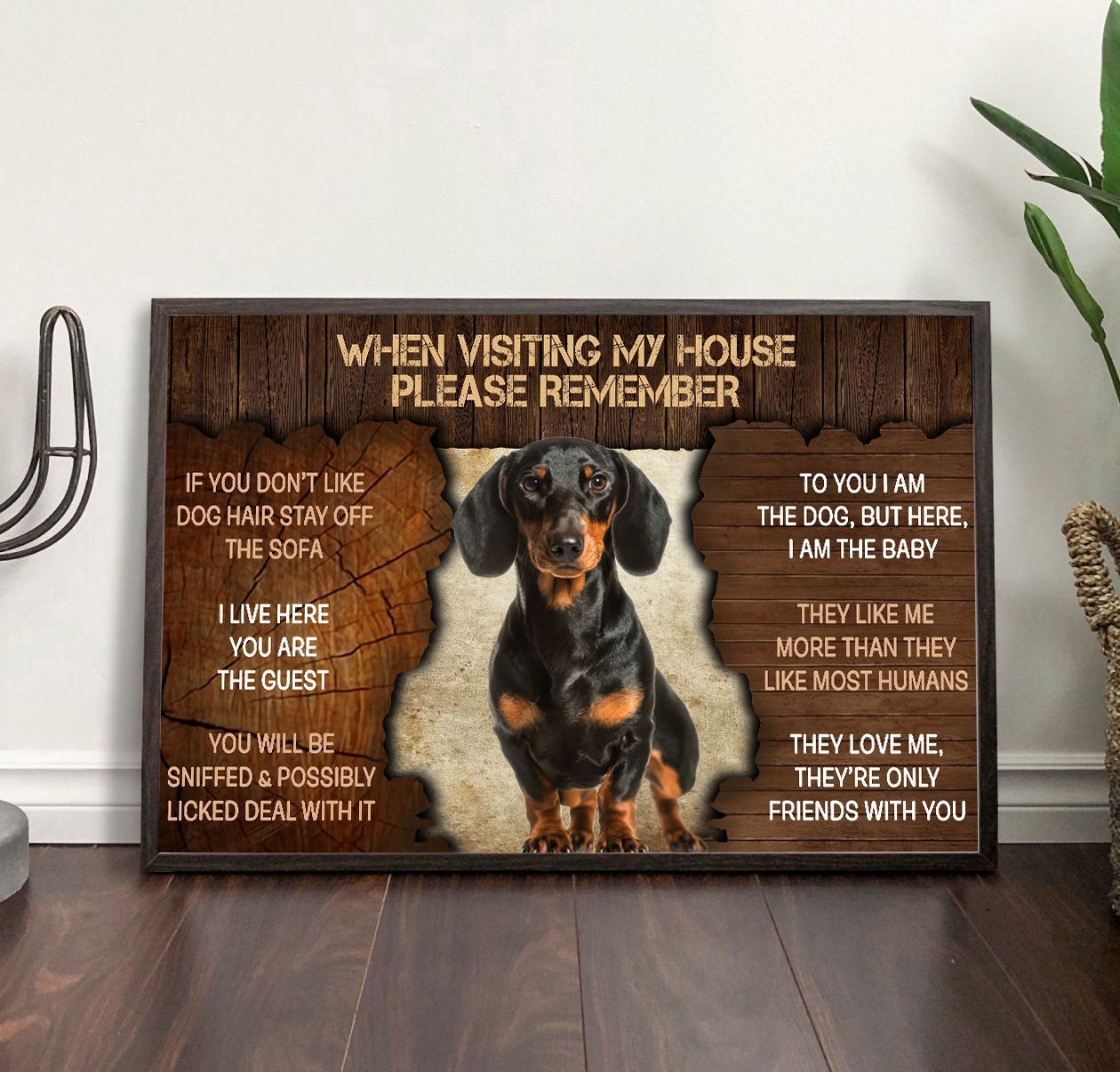 Dachshund Please Remember When Visiting Our House Poster Dog Wall Art Poster To Print Housewarming Gifts 2