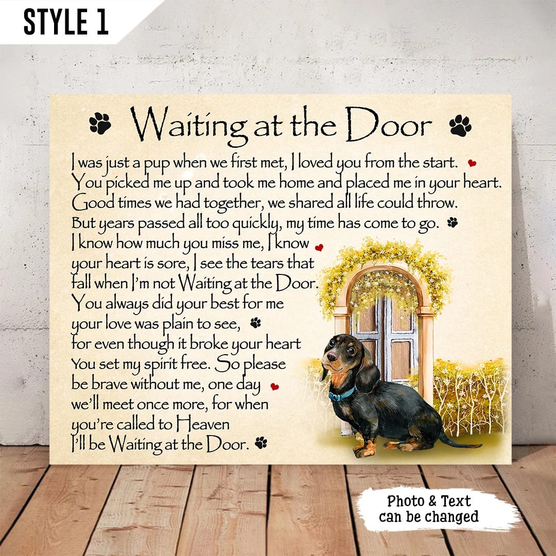 Dachshund Waiting At The Door Dog Horizontal Canvas Wall Art Canvas Gift For Dog Lovers 1