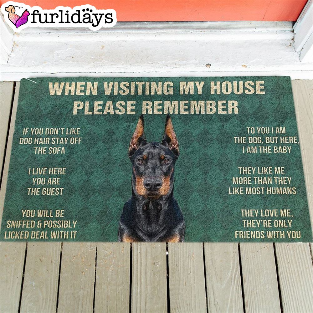 Doberman Pinscher s Rules Doormat Housewarming Gifts Dog Memorial Gift 1 Doberman Pinscher s Rules Doormat Housewarming Gifts Dog Memorial Gift 1