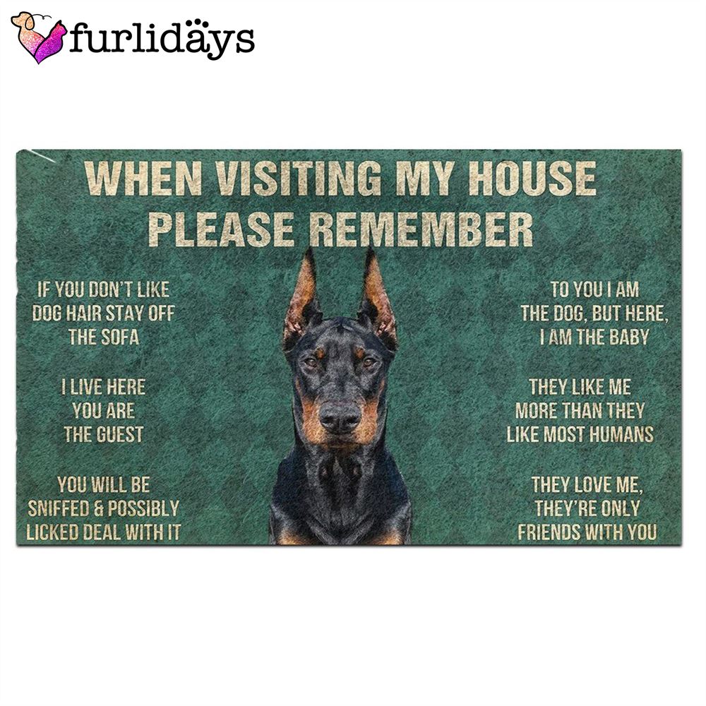 Doberman Pinscher s Rules Doormat Housewarming Gifts Dog Memorial Gift 2 Doberman Pinscher s Rules Doormat Housewarming Gifts Dog Memorial Gift 2