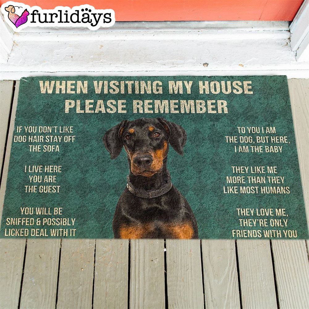 Doberman s Rules Doormat Housewarming Gift Christmas Gift For Pet Lovers 1 Doberman s Rules Doormat Housewarming Gift Christmas Gift For Pet Lovers 1