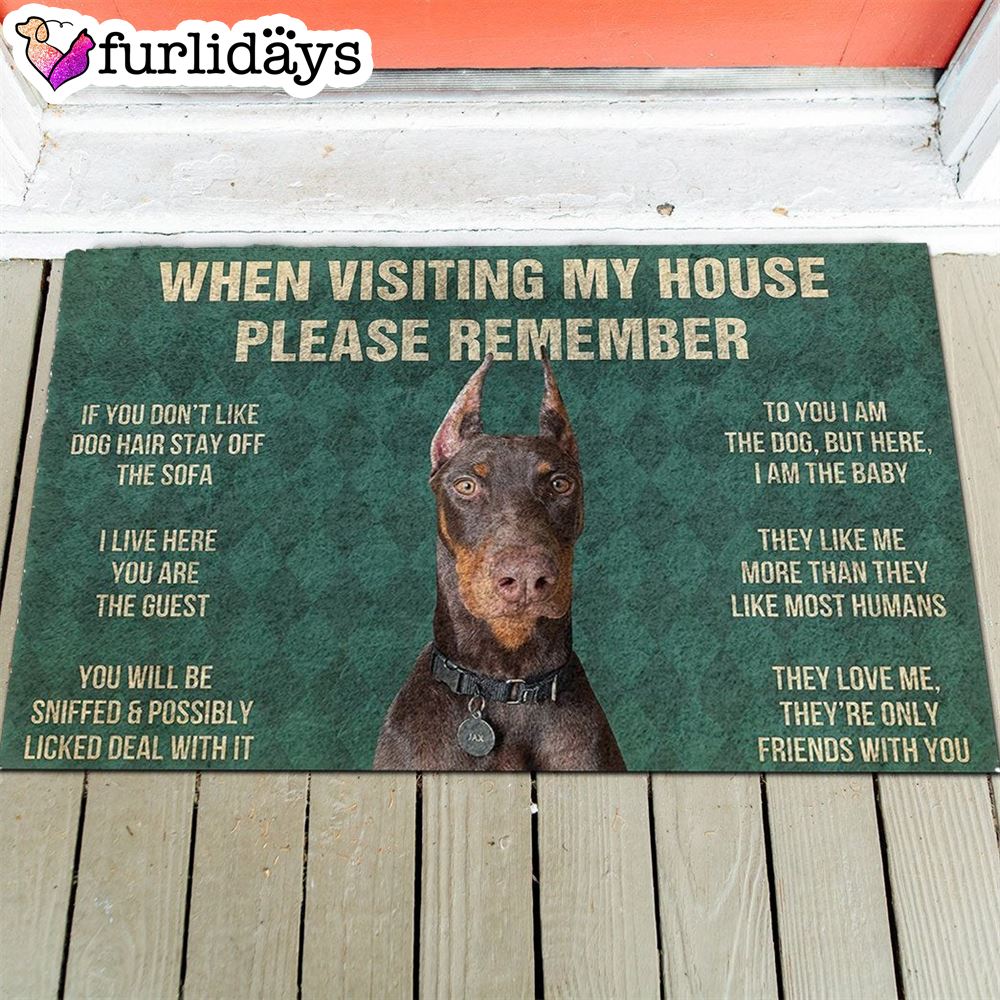 Doberman s Rules Doormat Outdoor Decor Christmas Gift For Pet Lovers 1 Doberman s Rules Doormat Outdoor Decor Christmas Gift For Pet Lovers 1