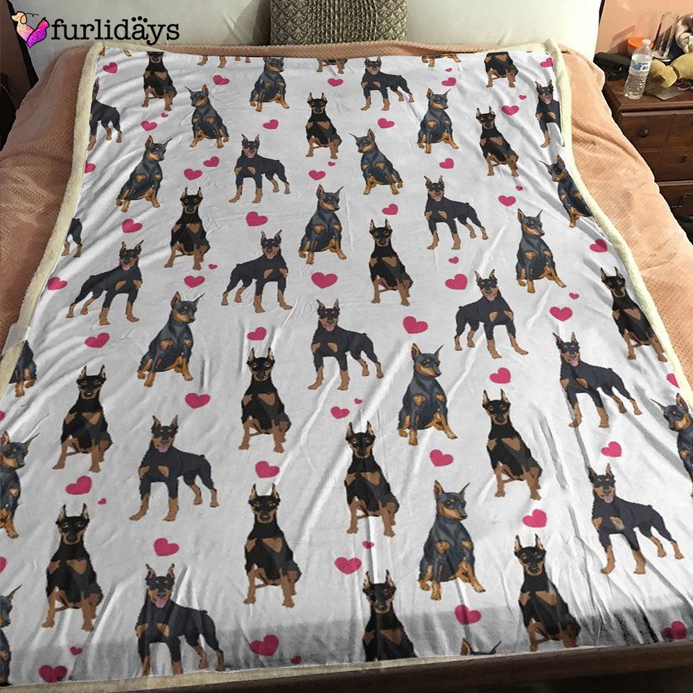 Dog Blanket Dog Face Blanket Dog Throw Blanket Doberman Heart Blanket Furlidays 2