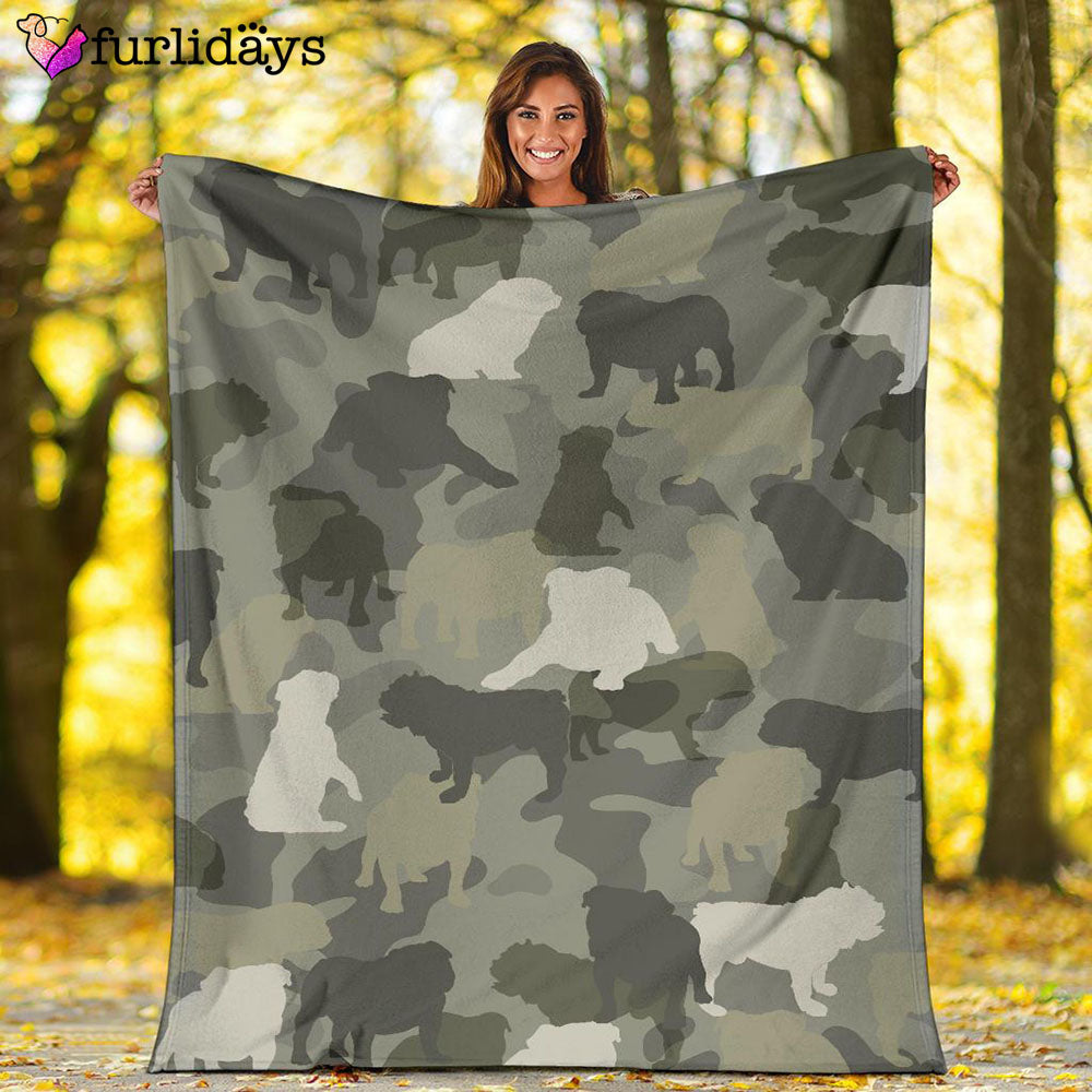 Dog Blanket Dog Face Blanket Dog Throw Blanket English Bulldog Camo Blanket Furlidays 2