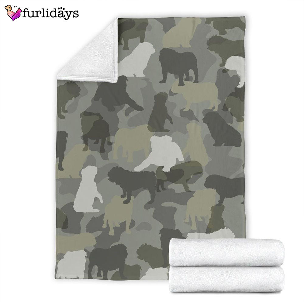 Dog Blanket Dog Face Blanket Dog Throw Blanket English Bulldog Camo Blanket Furlidays 4