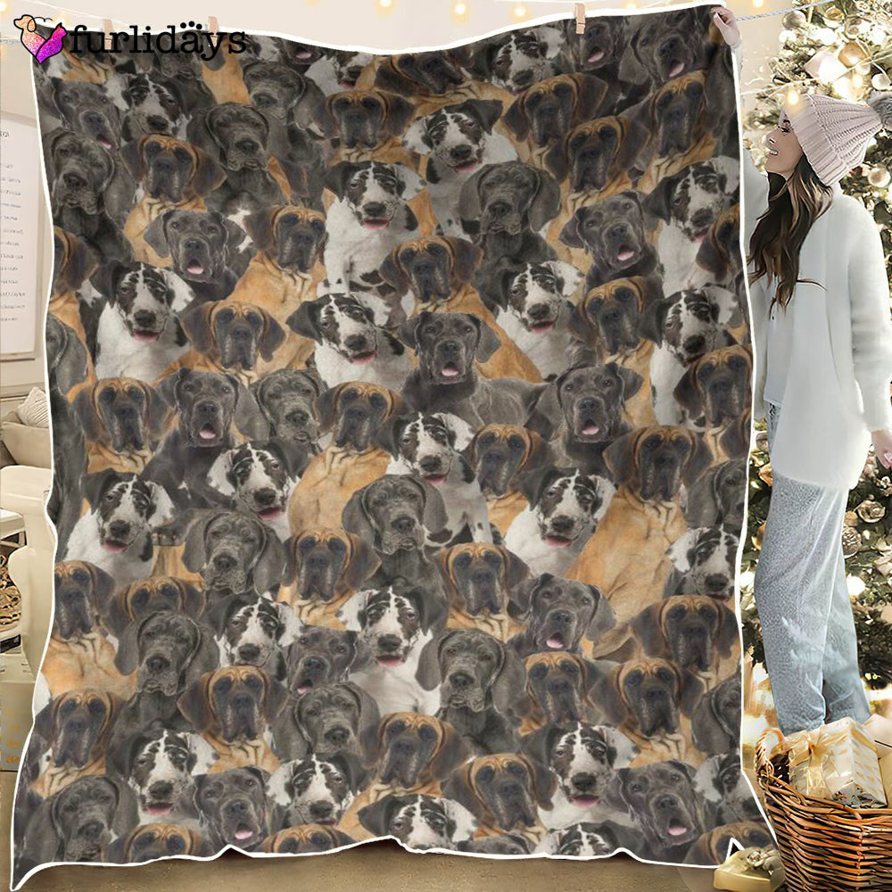 Dog Blanket Dog Face Blanket Dog Throw Blanket Great Dane Full Face Blanket Furlidays 1