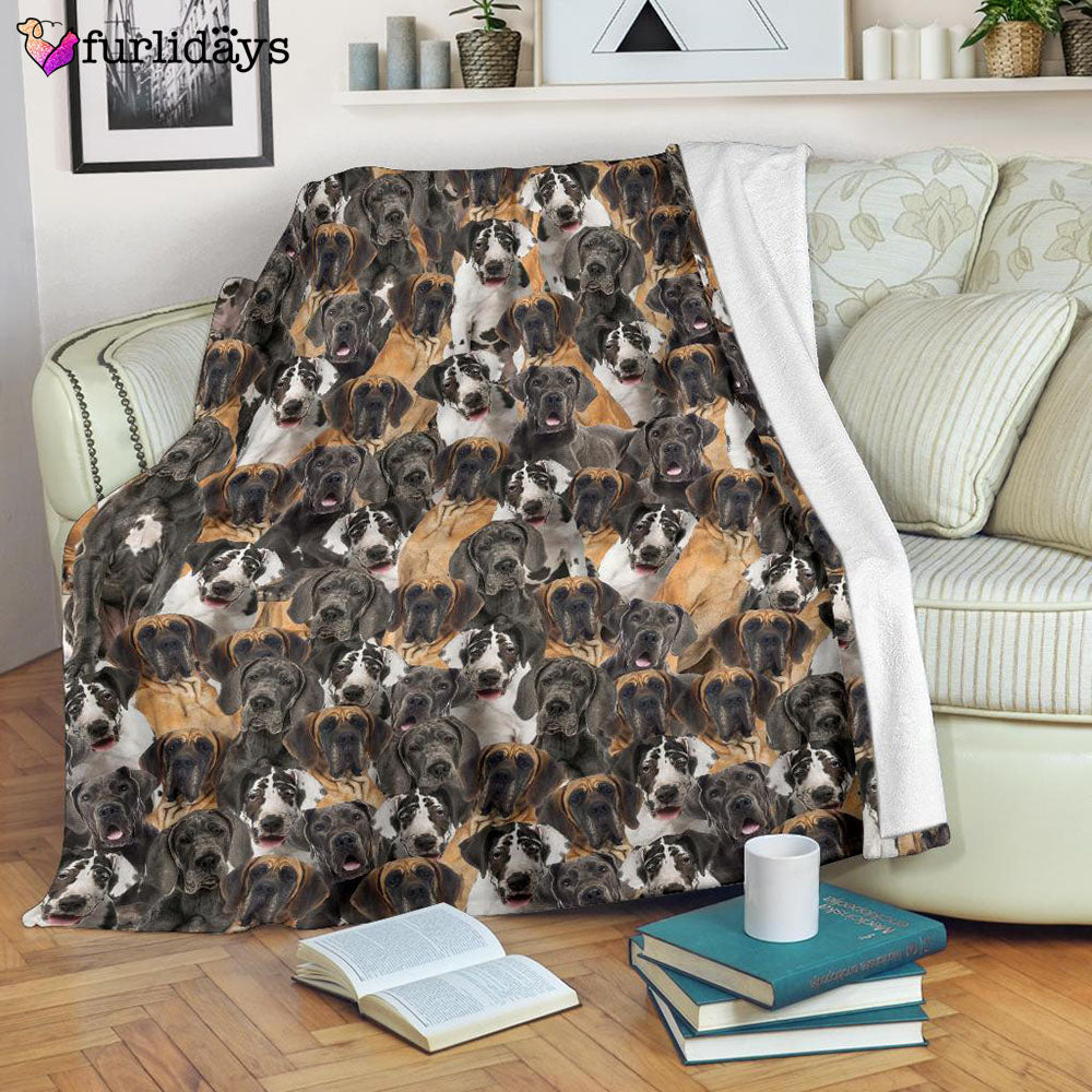 Dog Blanket Dog Face Blanket Dog Throw Blanket Great Dane Full Face Blanket Furlidays 7