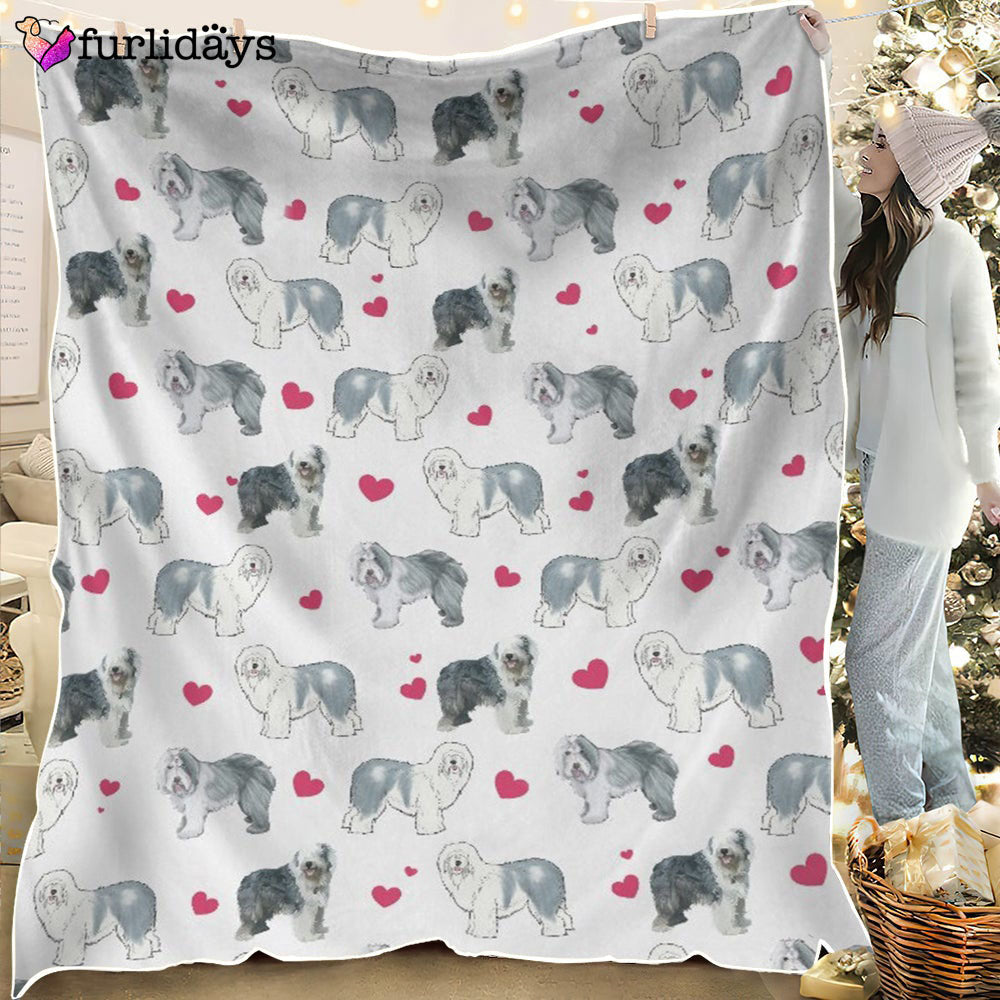 Dog Blanket Dog Face Blanket Dog Throw Blanket Old English Sheepdog Heart Blanket Furlidays 2