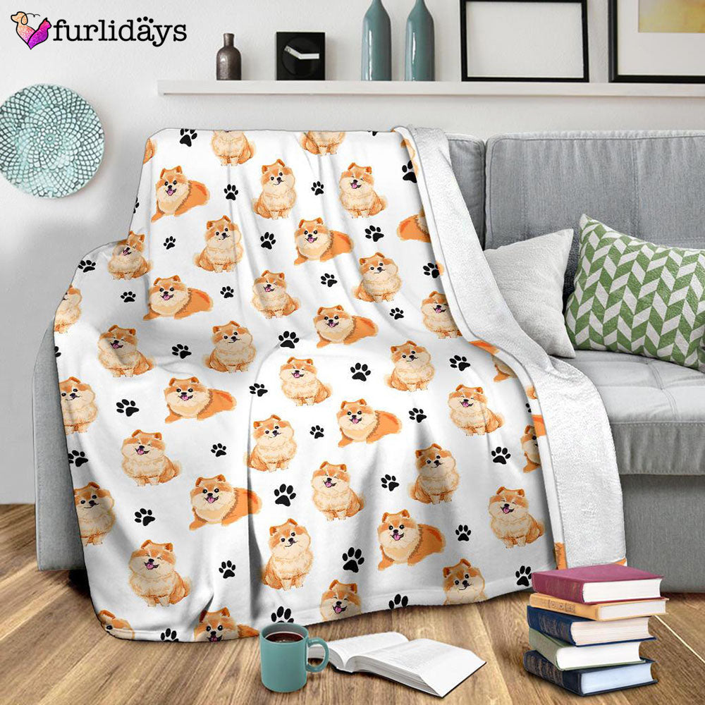 Dog Blanket Dog Face Blanket Dog Throw Blanket Pomeranian Paw Blanket Furlidays 9
