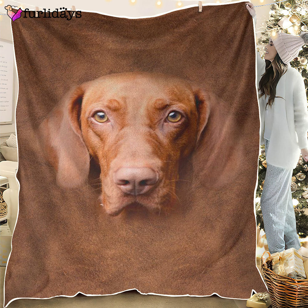 Dog Blanket Dog Face Blanket Dog Throw Blanket Vizsla Face Hair Blanket Furlidays 1