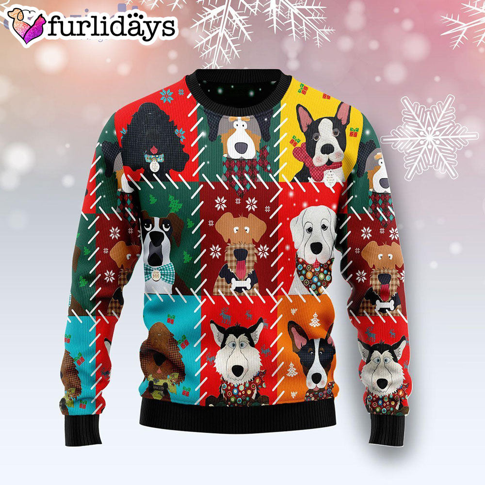 Dog Face Christmas All Over Print Ugly Christmas Sweater Christmas Gift For Pet Lovers 1